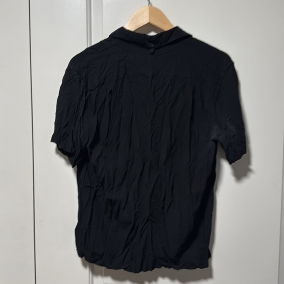 Rag & Bone black Avery viscose SS button down size small - Picture 2 of 4